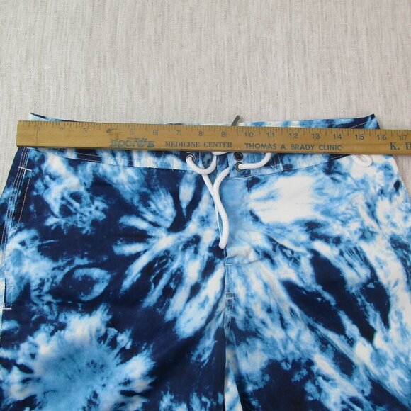 Men's Abercrombie &‎ Fitch Blue tie dye Drawstring shorts, size 31 - Picture 3 of 9